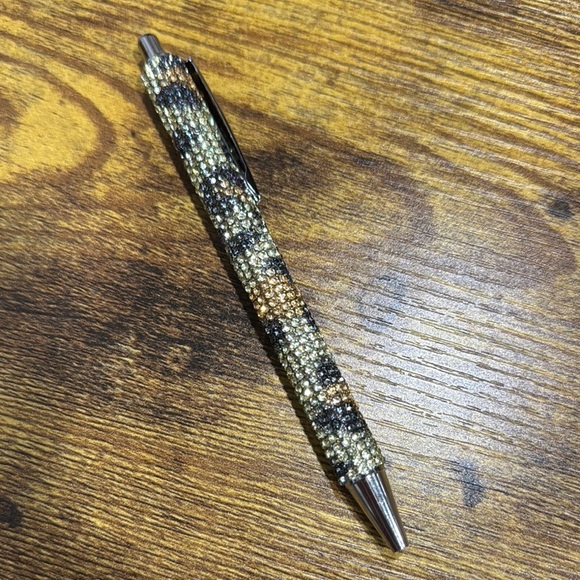 Beaded Pen with Black and Gold Accents - Picture 1 of 2